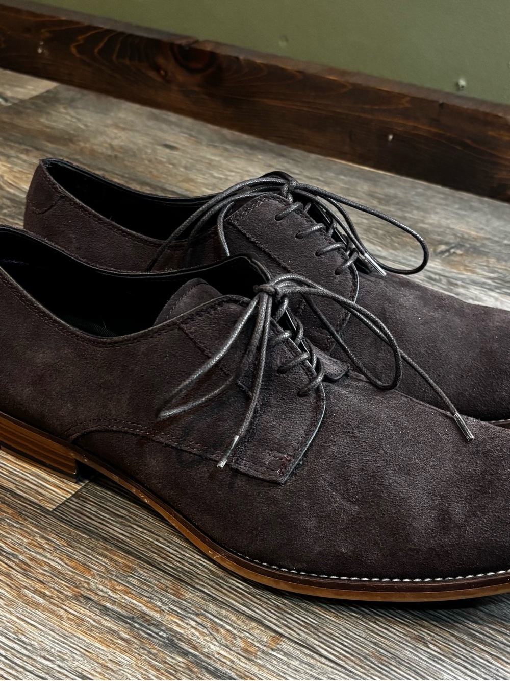 Aldo Dark Brown Suede Derby Shoes